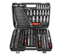 Socket Set - 216-Piece Ratchet and Socket Set with Drill Bits for 1/2-Inch, 1/4-Inch, and 3/8-Inch Drive