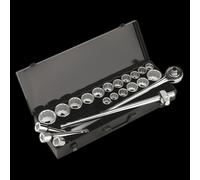 Sealey Socket Set 22Pc 3/4" Square Drive 12 Point Walldrive Duo Metric Ak259/crv