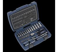 Sealey Ak8990 Socket Set 33Pc 1/4In Sq Drive 6Pt Walldrive Metric