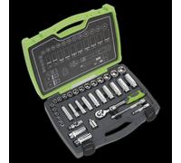 Socket Set 34pc 3/8"Sq Drive 6pt WallDrive® Metric