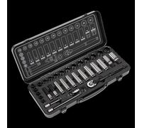 Socket Set 34pc 3/8"Sq Drive WallDrive® Metric Black Series