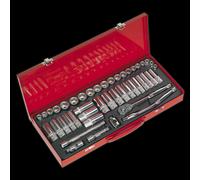 Sealey Ak692 Socket Set 45Pc 3/8Sq Drive 6Pt Walldrive - Duometric