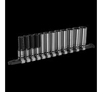 Sealey Socket Set AK7993 - 12pc Deep 3/8in Sq Drive Metric Black Series