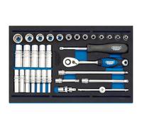 Draper 63532 1/4" Socket Set in 1/4 Drawer Eva Insert Tray , Blue