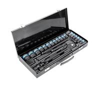 Socket Set, Ratchet Set, 1/2 Socket Sets, 8-32 Mm Nuts Tool Set, Universal Drive Socket Set Pass Through Socket Wrench Set, Alloy Steel Deformation Resistant Ratchet Mechanism, Black