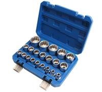 Socket Sets 12-Point Plum Blossom Socket | Drive 21-Piece 8-36mm Metric Heavy Duty Mechanic Heads