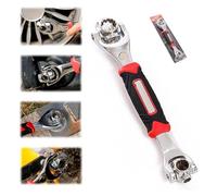 Socket Spanner,52 In 1 Universal Socket Spanner Wrench,Multifunctional Socket Wrench, Adjustable Spanner Wrench,Stainless Steel Repair Tools 360 Degree Rotating Wrench,52 In 1wrench (Plum Blossom)
