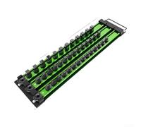 Socket Storage Bracket Aluminium Construction, Magnetic Wall Mount Holder Organizer Strip For Wrench Sockets Green Red 16.5 x 4.7 x 2.0 Inches(Green)