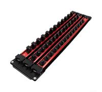 Socket Storage Bracket Aluminium Construction, Magnetic Wall Mount Holder Organizer Strip For Wrench Sockets Green Red 16.5 x 4.7 x 2.0 Inches(Red)