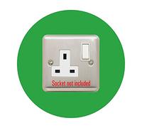 Socket Surround, Single Round Acrylic Back Panel, Hygienic Circle Wall Cover, Trim, Back or Finger Plate Frame, Colour:Light Green
