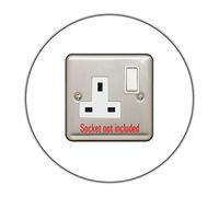 Socket Surround, Single Round Acrylic Back Panel, Hygienic Circle Wall Cover, Trim, Back or Finger Plate Frame, Colour:White