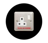 Socket Surround, Single Round Acrylic Back Panel, Hygienic Circle Wall Cover, Trim, Back or Finger Plate Frame, Colour:Black