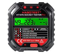 Socket Tester Digital Circuit Breaker Detector with LCD Display Finder Voltage Detector Mains Outlet Tester Electricians Tools and Testers 90-250v, HT107E for Home Office