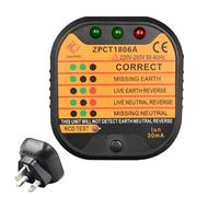 Socket Tester, Plug Socket Tester Socket Tester Uk220-250v Circuit Polarity Voltage Detector Electric Socket Mains Outlet Tester Uk With Lcd Display Suitable For Power Socket Wiring Detection