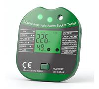 Socket Tester RCD Plug Outlet Tester, Electrical Receptacle Detector with LCD Display, 110-250V Power Socket Automatic Electric Circuit Polarity Voltage Detector Plug Breaker Finder