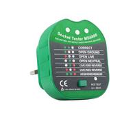 Socket Tester UK 90V-250V Electric Outlet Tester with RCD GFCI Test LED Indicators Power Plug Polarity Detector Automatic Wiring Fault Diagnostic Tool for Neutral Live Earth Grounding Check