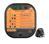 Socket Tester, Uk220-250v Mains Outlet Voltage Detector, Circuit Polarity Checker With LCD Display, Electric Wiring Safety Tool