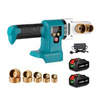 Socket Welding Machine Plastic PPR Pipe - 0-320°C Adjustable Plastic Pipe Welder with Digital Display, Pipe Welding Machine Socket (Incl. 2 Batteries & Charger)