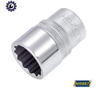 Hazet 900Z-19 Double Hex Socket 19mm 1/2" Drive Non-slip Chrome-Plated