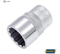 HAZET 900Z-19 38 mm 12-Point Traction Profile Socket - Chrome-Plated/Polished