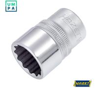 Hazet 900Z-19 Double Hex Socket 19mm 1/2" Drive Non-slip Chrome-Plated