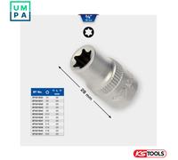 BRILLIANT TOOLS BT021835 3/8 Inch Torx Socket Spanner Insert, 28 mm, E10 [Powered by KS Tools]