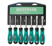 Socket Wrench Screwdriver Set 7 pcs. for Hexagon Socket Screws 6-12mm matt Chrome Plated with Holder from WIESEMANN 1893 I 80225