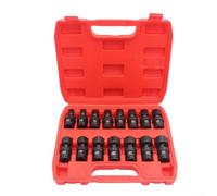 Socket Wrench Set 3/8 Inch Drive for, Metric 6 Point Swivel Sockets 8-22mm, Flexible Joint Socket with 360° Motion, 42-Piece Tool Kit