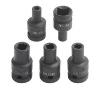 Socket Wrench Set 5 Pieces Square Tap Socket Kit 1/2 Inch Drive Chromium Vanadium Steel Socket Wrench Set for Electric Ratchet Wrench 6-14mm Black