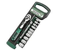 Socket Wrench Set, Complete 12 Piece Socket Wrench Set, 12 Pieces, Portable Screwdriver Bit, Automotive Repair Tool, Metal Construction, for Appliance, Automotive, Bike, Furniture, Metalworking