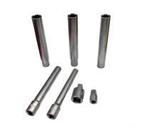 Socket Wrench Set for 3/8 Inch Drive, 120mm Extended Hex Socket Head 8-10-12-13-14mm Metric Deep Sockets with Adapter Converter, Chrome Vana(12 Points)