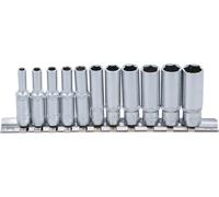 Socket wrench set long 11-piece metric 1/4 inch 4-13mm