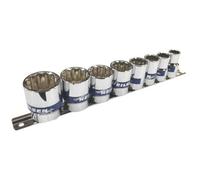 Sockets Deep 1/2in. Drive 8pc (Whitworth Bsw - Crv) On Rail Hanger
