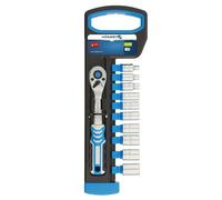 Högert Technik - Socket Set with Reversible Ratchet 1/4 Inch Ratchet with Bits - Ratchet Wrench Socket Set Ratchet Wrench Multi Nut Nuts - Made of Chrome Vanadium Alloy Steel