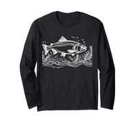 Sockeye Salmon Line Art Fish Lover Long Sleeve T-Shirt