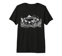Sockeye Salmon Line Art Fish Lover Premium T-Shirt