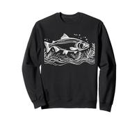 Sockeye Salmon Line Art Fish Lover Sweatshirt