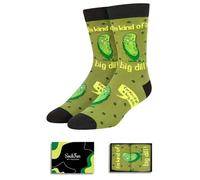 sockfun Funny Food Fruit Gifts - Pineapple, Pickle, Pizza Socks - I'm Kind of a Big Dill Green, Medium