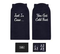 sockfun Funny Wedding Gifts for Men - Groom Gifts from Bride, Father of The Bride Socks, Groom Socks, In Case You Get Cold Feet Black, Medium