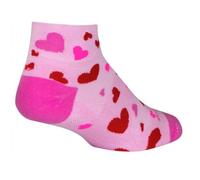SockGuy Women's Hearts 1in Ankle Athletic Cycling/Running Socks, I Heart My Dog, S-M
