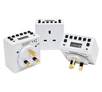 Sockit Electronic Compact Energy Saver Plug-in Mains Timer with LCD Digital Display 12/24 Hour 7 Day Programmable settings (3 Pack)