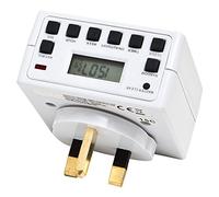SOCKIT Electronic Compact Energy-Saving Plug-in Power Supply with LCD Display 12/48 Hour 1 Day programmable Setting (1Pack), White