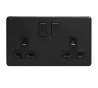 Sockits Mb2Gs1 13A 2 Gang Double Socket Matt Black