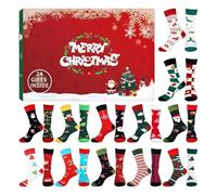 Socks Advent Calendars 2025, 24 Days Countdown Calendar With 12 Pairs Christmas Socks, Novelty Funny Christmas Winter Warm Cotton Sock For Adults Teen, Surprise Gift, Holiday Party Supplie