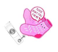 Socks Badges Holder with Metal Clip Nurse Doctor Badges Holder Retractable Reels for Student Teacher Funny Nurse Badge