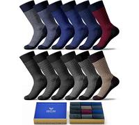 SOCKS BOX, Mens Dress Socks, Super Soft Natural Bamboo Rayon Socks for Men, Lightweight MC1201