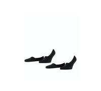 Burlington Men's Everyday Multipack M In Cotton No-Show Plain 2 Pairs Liner Socks, Black 3000, 8.5-9.5