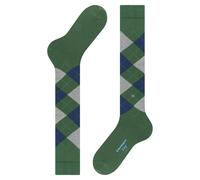 Burlington Men's King M Kh Cotton Long Patterned Knee-High Socks 1 Pair, Green Eucalyptus 7502, 6.5-11