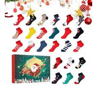 Socks Christmas Countdown Calendar, 24 Days Funny 2025 Count To Christmas Stocking Stuffer, Cute Pattern Holiday Socks For Adults Teens Men Women Holiday Birthday Party Favors Home Daily Celebration