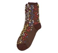 Socks cotton & spandex embossed blooming garden brown by JOE COOL